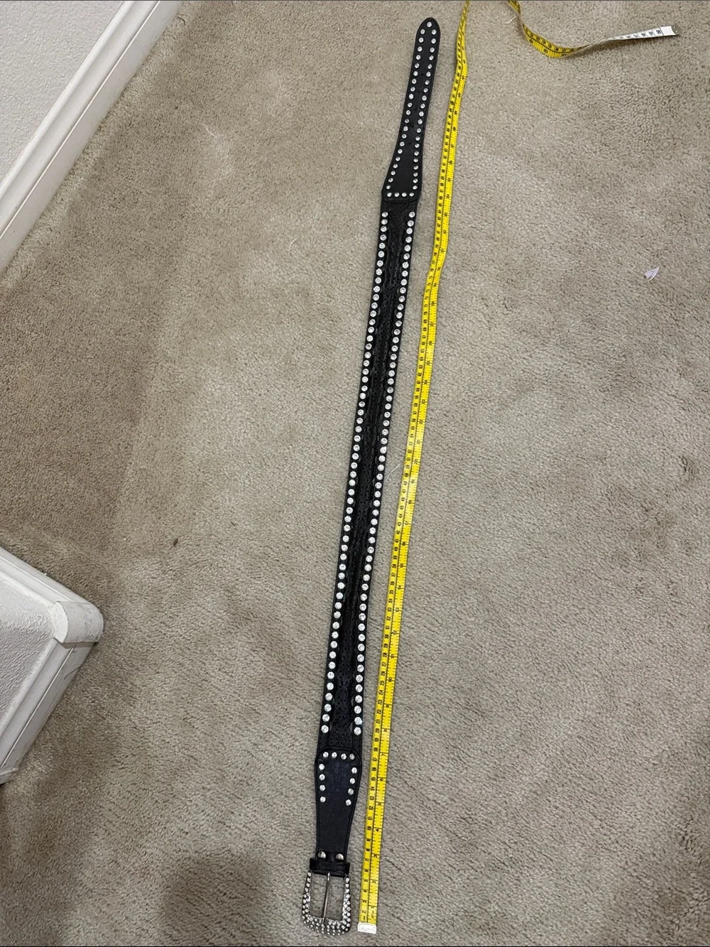 Black Studded Western Leather Belt